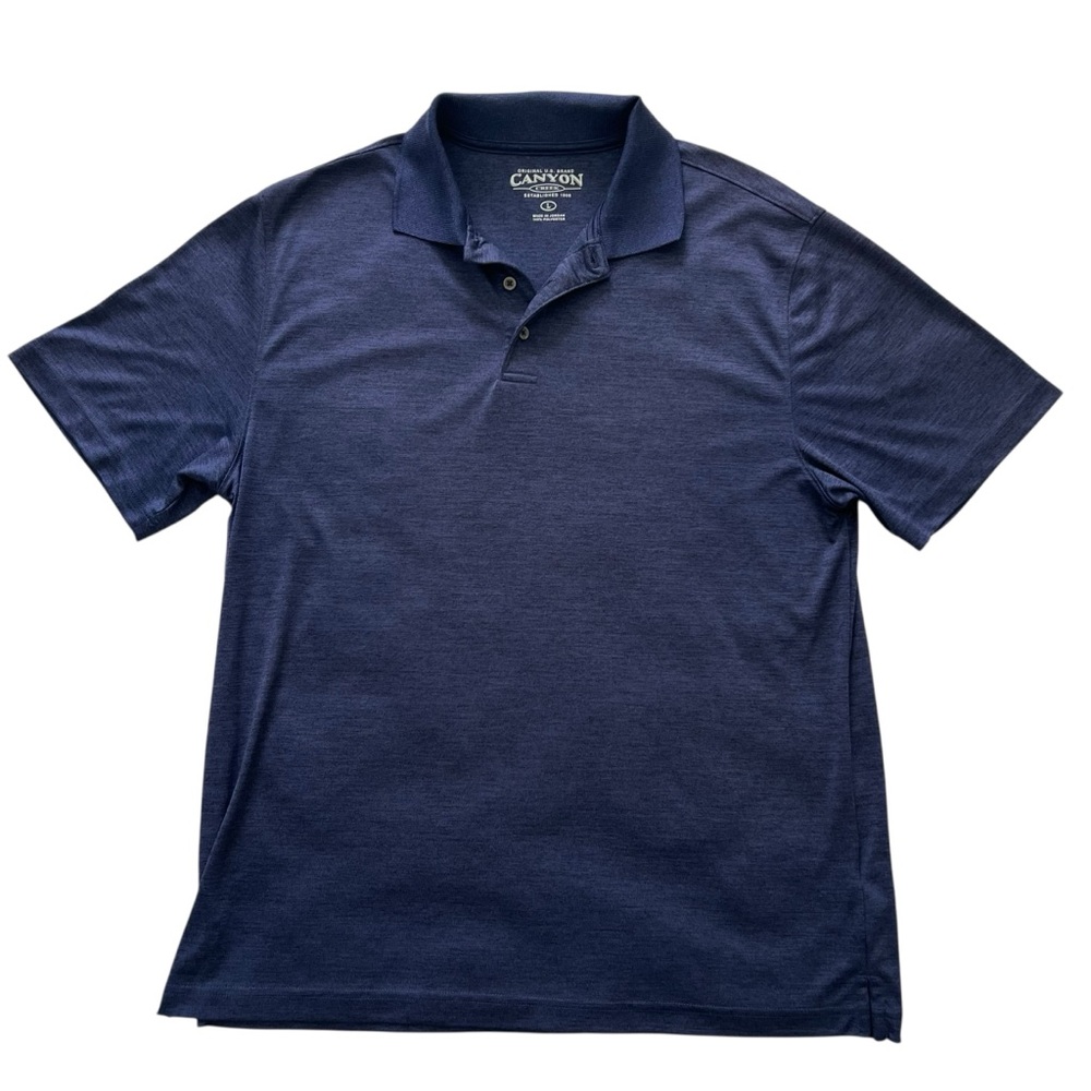 Canyon Creek Men's Short Sleeve Polo Golf Shirt Blue Size Large